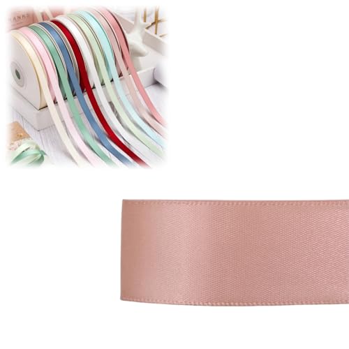 HSTWODE 1 Stück Doppelseitiges Satinband 6 mm × 100 Yards Geschenkband, Schleifenband Ideal für Hochzeit, Geburtstag, Dekoration Mehrfarbiges Stoffband Geschenkverpackung & Basteln (8028#) von HSTWODE