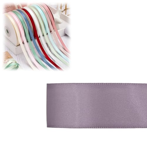 HSTWODE 1 Stück Doppelseitiges Satinband 6 mm × 100 Yards Geschenkband, Schleifenband Ideal für Hochzeit, Geschenkverpackung & Basteln Geburtstag, Dekoration Mehrfarbiges Stoffband (8024#) von HSTWODE