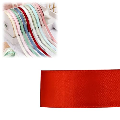 HSTWODE 1 Stück Doppelseitiges Satinband 6 mm × 100 Yards Geschenkband, Schleifenband Ideal für Hochzeit, Geschenkverpackung & Basteln Geburtstag, Dekoration Mehrfarbiges Stoffband (8038#) von HSTWODE