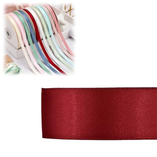 HSTWODE 1 Stück Doppelseitiges Satinband 6 mm × 100 Yards Geschenkband, Schleifenband Ideal für Hochzeit, Geschenkverpackung & Basteln Geburtstag, Dekoration Mehrfarbiges Stoffband (8042#) von HSTWODE