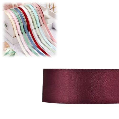 HSTWODE 1 Stück Doppelseitiges Satinband 6 mm × 100 Yards Geschenkband, Schleifenband Ideal für Hochzeit, Geschenkverpackung & Basteln Geburtstag, Dekoration Mehrfarbiges Stoffband (8043#) von HSTWODE