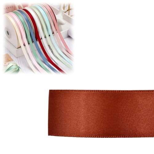 HSTWODE 1 Stück Doppelseitiges Satinband 6 mm × 100 Yards Geschenkband, Schleifenband Ideal für Hochzeit, Geschenkverpackung & Basteln Geburtstag, Dekoration Mehrfarbiges Stoffband (8051#) von HSTWODE