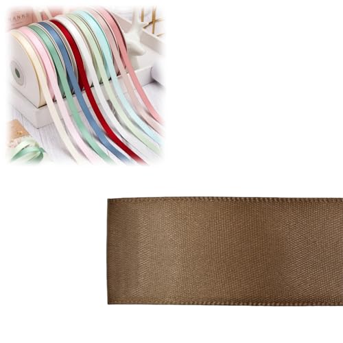 HSTWODE 1 Stück Doppelseitiges Satinband 6 mm × 100 Yards Geschenkband, Schleifenband Ideal für Hochzeit, Geschenkverpackung & Basteln Geburtstag, Dekoration Mehrfarbiges Stoffband (8052#) von HSTWODE