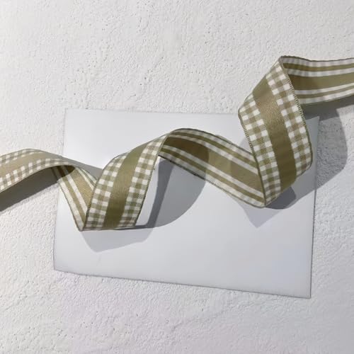 HSTWODE 1 Stück Gekreuztes Band 1.5cmx 10 Yard Schleifenband für Hochzeit, Hutblume, Geschenkverpackung Hochzeitseinladungen Blumenarrangement DIY, Haarschmuck, Geschenkverpackung (Beige) von HSTWODE