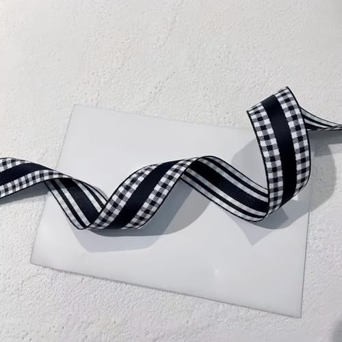 HSTWODE 1 Stück Gekreuztes Band 1.5cmx 10 Yard Schleifenband für Hochzeit, Hutblume, Geschenkverpackung Hochzeitseinladungen Blumenarrangement DIY, Haarschmuck, Geschenkverpackung (Schwarz) von HSTWODE