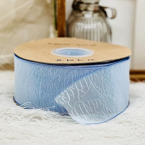 HSTWODE 1 Stück Geschenkband Schleifenband 2.5cmx 10 Yard Chiffonband für Geschenkverpackung Hochzeitseinladungen Blumenarrangement DIY, Haarschmuck, Geschenkverpackung, Hochzeit, Hutblume (Blau) von HSTWODE