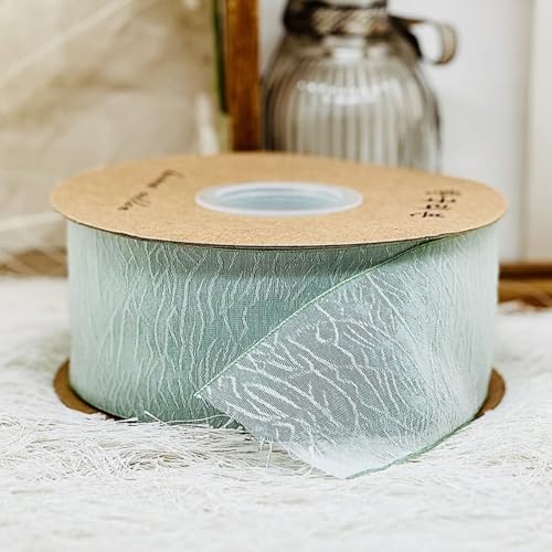 HSTWODE 1 Stück Geschenkband Schleifenband 2.5cmx 10 Yard Chiffonband für Geschenkverpackung Hochzeitseinladungen Blumenarrangement DIY, Haarschmuck, Geschenkverpackung, Hochzeit, Hutblume (Grün) von HSTWODE