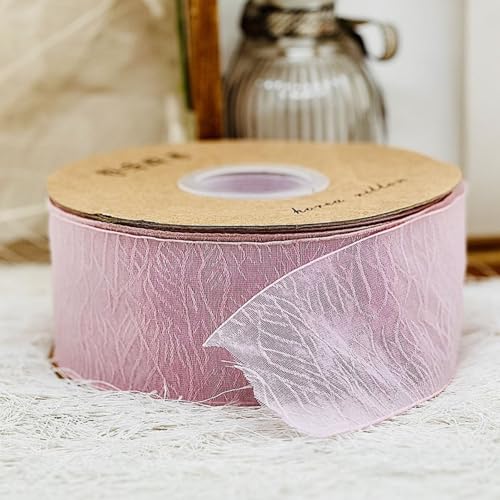 HSTWODE 1 Stück Geschenkband Schleifenband 2.5cmx 10 Yard Chiffonband für Geschenkverpackung Hochzeitseinladungen Blumenarrangement DIY, Haarschmuck, Geschenkverpackung, Hochzeit, Hutblume (Rosa) von HSTWODE