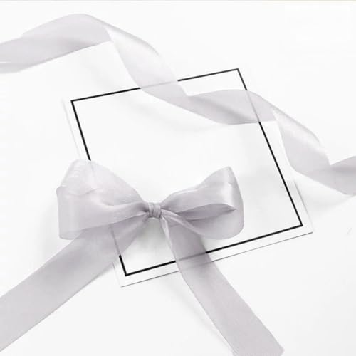 HSTWODE 1 Stück Organza-Band 2.5cm Breite (20 Yard) - für Schleifen, Hairbows, Blumen, Applikationen, Braut, Hochzeit, Basteln, Dekoration, Handwerk, Verpackung (Grau) von HSTWODE