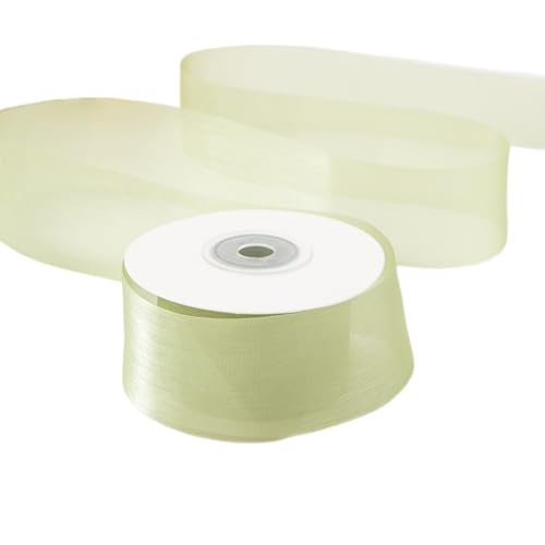 HSTWODE 1 Stück Organza-Band 2.5cm Breite (20 Yard) - für Schleifen, Hairbows, Blumen, Applikationen, Braut, Hochzeit, Basteln, Dekoration, Handwerk, Verpackung (Hellgrün) von HSTWODE