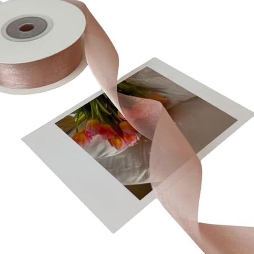 HSTWODE 1 Stück Organza-Band 2.5cm Breite (20 Yard) - für Schleifen, Hairbows, Blumen, Applikationen, Braut, Hochzeit, Basteln, Dekoration, Handwerk, Verpackung (Rosa 2) von HSTWODE