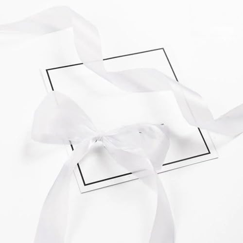 HSTWODE 1 Stück Organza-Band 2.5cm Breite (20 Yard) - für Schleifen, Hairbows, Blumen, Applikationen, Braut, Hochzeit, Basteln, Dekoration, Handwerk, Verpackung (Weiß) von HSTWODE