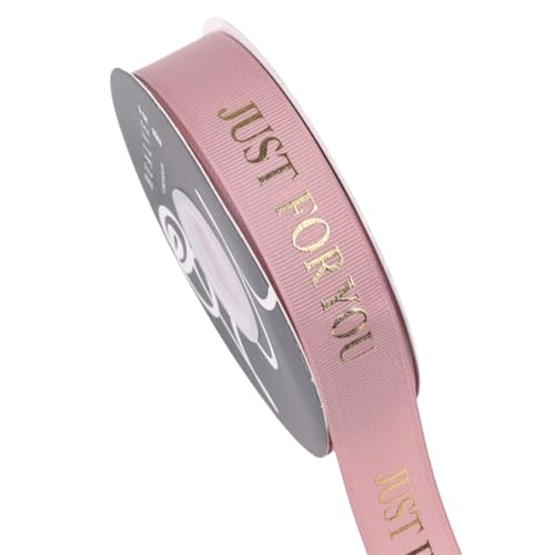 HSTWODE 1 Stück Schleifenband 30m x 25mm,Satinband Geschenkband, Heißprägeverfahren Geschenkband Breit Schleifenband Bänder für Hochzeit Deko Geschenkverpackung Taufe Geburtstag (Rosa 3) von HSTWODE