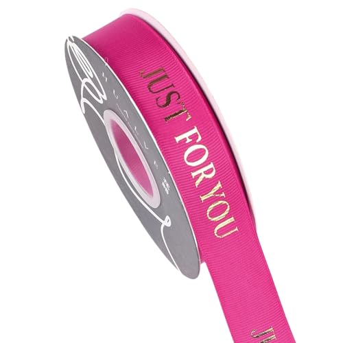 HSTWODE 1 Stück Schleifenband 30m x 25mm,Satinband Geschenkband, Heißprägeverfahren Geschenkband Breit Schleifenband Bänder für Hochzeit Deko Geschenkverpackung Taufe Geburtstag (Rosa 4) von HSTWODE