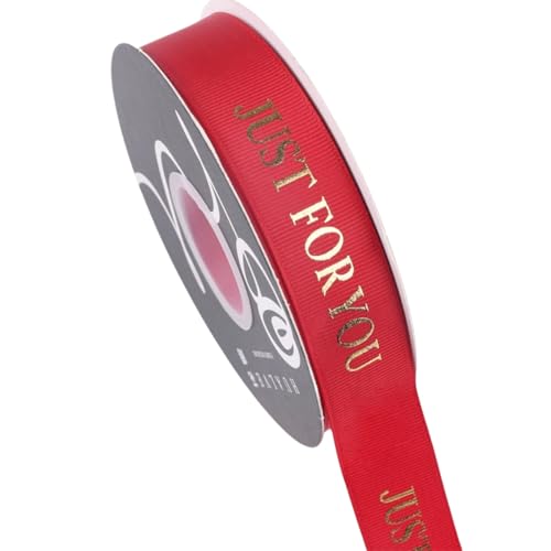 HSTWODE 1 Stück Schleifenband 30m x 25mm,Satinband Geschenkband, Heißprägeverfahren Geschenkband Breit Schleifenband Bänder für Hochzeit Deko Geschenkverpackung Taufe Geburtstag (Weinrot) von HSTWODE