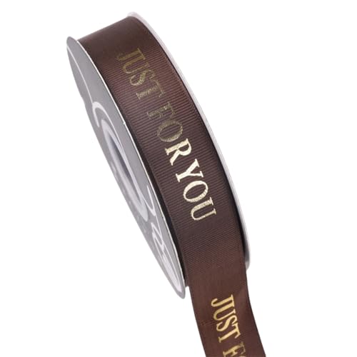 HSTWODE 1 Stück Schleifenband 30m x 25mm,Satinband Geschenkband, Heißprägeverfahren Geschenkband Breit Schleifenband Hochzeit Satinband Bänder für Taufe Geburtstag Hochzeit Deko (Braun) von HSTWODE