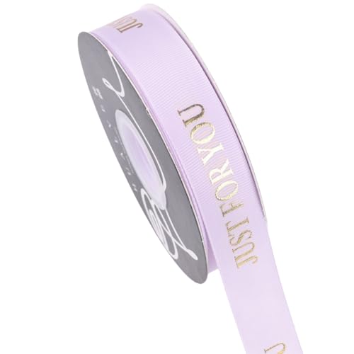 HSTWODE 1 Stück Schleifenband 30m x 25mm,Satinband Geschenkband, Heißprägeverfahren Geschenkband Breit Schleifenband Hochzeit Satinband Bänder für Taufe Geburtstag Hochzeit Deko (Violett) von HSTWODE