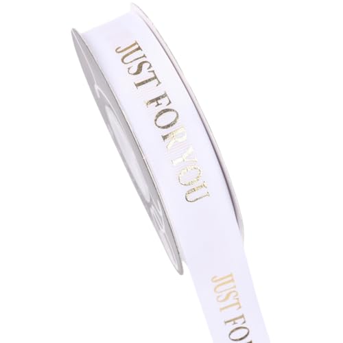 HSTWODE 1 Stück Schleifenband 30m x 25mm,Satinband Geschenkband, Heißprägeverfahren Geschenkband Breit Schleifenband Hochzeit Satinband Bänder für Taufe Geburtstag Hochzeit Deko (Weiß) von HSTWODE