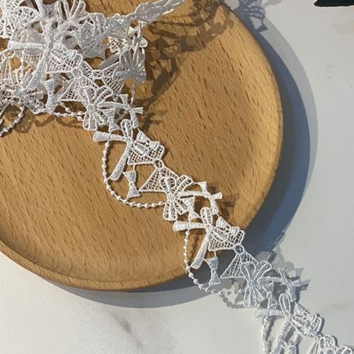 HSTWODE 1 Stück spitzenband 5/10 Yard Vintage Häkelband Spitze Borte für Choker Halsketten Nähen Handwerk Hochzeit Deko Scrapbooking Geschenkbox (10 Yards Schleife) von HSTWODE
