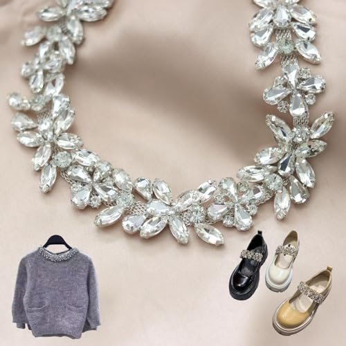 HSTWODE 1 yards Strass-Kette,strasssteine DIY Dekoration,strass borte,Zum Nähen von Strassband,Glitzer Kette Dekoration,für DIY Blumenstrauß Kleidung Hochzeit Kopfbedeckung von HSTWODE