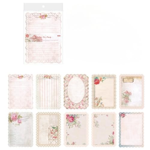 HSTWODE 10 Blätter Spitze Rahmen Scrapbook,Vintage Hohle Geprägt Foto Rahmen Material Scrapbooking Hintergrund Fenster Rahmen Scrapbook Papier für DIY Vintage Papier Journaling (5#, 12.5CM*17.5CM) von HSTWODE