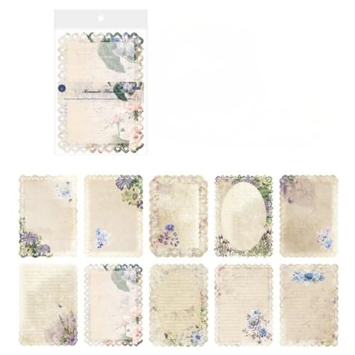HSTWODE 10 Blätter Spitze Rahmen Scrapbook,Vintage Hohle Geprägt Foto Rahmen Material Scrapbooking Hintergrund Fenster Rahmen Scrapbook Papier für DIY Vintage Papier Journaling (6#, 12.5CM*17.5CM) von HSTWODE