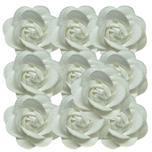 HSTWODE 10 Stück Blumen Netz Stoff Blumen Nähen Gewebe Ornamente Stirnband Verzierungen für Heimwerker Handwerk Hochzeit Dekor Kaffee (11#) von HSTWODE