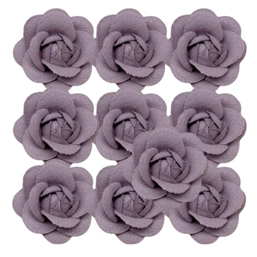 HSTWODE 10 Stück Blumen Netz Stoff Blumen Nähen Gewebe Ornamente Stirnband Verzierungen für Heimwerker Handwerk Hochzeit Dekor Kaffee (12#) von HSTWODE