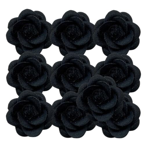 HSTWODE 10 Stück Blumen Netz Stoff Blumen Nähen Gewebe Ornamente Stirnband Verzierungen für Heimwerker Handwerk Hochzeit Dekor Kaffee (14#) von HSTWODE