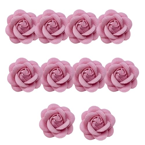 HSTWODE 10 Stück Blumen Netz Stoff Blumen Nähen Gewebe Ornamente Stirnband Verzierungen für Heimwerker Handwerk Hochzeit Dekor Kaffee (3#) von HSTWODE