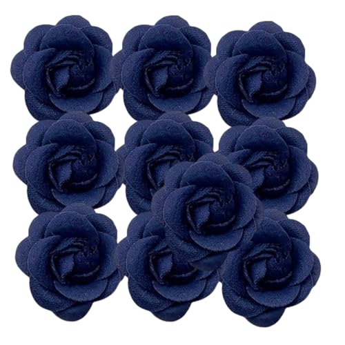 HSTWODE 10 Stück Blumen Netz Stoff Blumen Nähen Gewebe Ornamente Stirnband Verzierungen für Heimwerker Handwerk Hochzeit Dekor Kaffee (8#) von HSTWODE