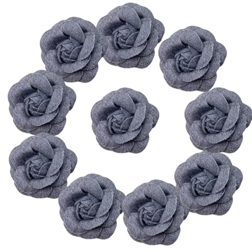 HSTWODE 10 Stück Blumen Netz Stoff Blumen Nähen Gewebe Ornamente Stirnband Verzierungen für Heimwerker Handwerk Hochzeit Dekor deko blumen (10#) von HSTWODE