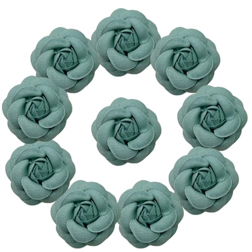 HSTWODE 10 Stück Blumen Netz Stoff Blumen Nähen Gewebe Ornamente Stirnband Verzierungen für Heimwerker Handwerk Hochzeit Dekor deko blumen (2#) von HSTWODE