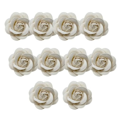HSTWODE 10 Stück Blumen Netz Stoff Blumen Nähen Gewebe Ornamente Stirnband Verzierungen für Hochzeit Dekor deko blumen Heimwerker Handwerk Hochzeit (1#) von HSTWODE