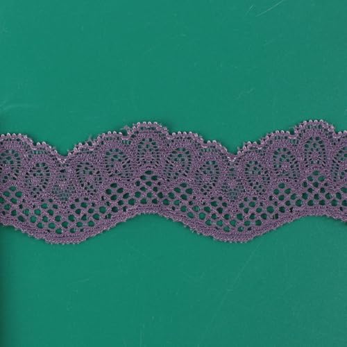 HSTWODE 10 Yards 3.1cm Breite Elastizität Spitzenborte Spitzenband Spitzenbordüre Zierband Spitze Blume Borte für zum Nähen Kleidung (3#) von HSTWODE