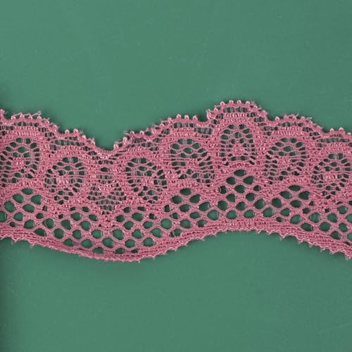 HSTWODE 10 Yards 3.1cm Breite Elastizität Spitzenborte Spitzenband Spitzenbordüre Zierband Spitze Blume Borte für zum Nähen Kleidung (4#) von HSTWODE