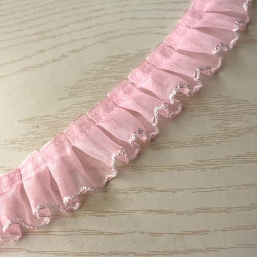 HSTWODE 10 yards 4 cm Spitzenband,Gerafftes Rüschen Spitzenborte,Geraffte Rüschenborte,Elastisches Stoff Spitzenbesatz,Vintage Spitze-Borten Deko,für Zuhause, DIY, Nähen, Kissenbezüge (3#) von HSTWODE