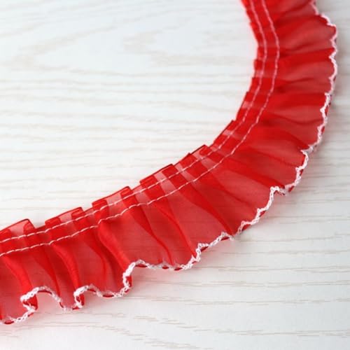 HSTWODE 10 yards 4 cm Spitzenband,Gerafftes Rüschen Spitzenborte,Geraffte Rüschenborte,Elastisches Stoff Spitzenbesatz,Vintage Spitze-Borten Deko,für Zuhause, DIY, Nähen, Kissenbezüge (6#) von HSTWODE