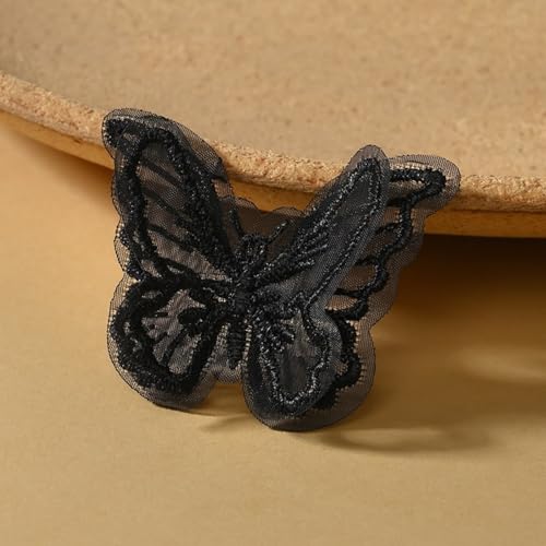 HSTWODE 100 Stück Stickerei Spitze Schmetterling Applikation, 4.5cm Schmetterling Aufbügler mit Doppelschicht Organza Applikation Hochzeit Brautkleid bestickte Applikation Nähen Handwerk DIY (Schwarz) HSTWODE 100 Stück Stickerei Spitze Schmetterling Applikation, 4.5cm Schmetterling Aufbügler mit Doppelschicht Organza Applikation Hochzeit Brautkleid bestickte Applikation Nähen Handwerk DIY (Schwarz) von HSTWODE