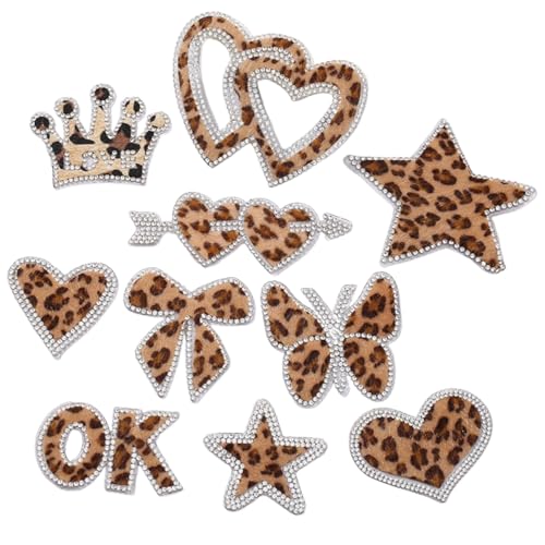 HSTWODE 10er Pack Leoparden Strass Bügelflicken,Zarte Gestickte Mit Verschiedenen Formen, Aufbügeln Für Kleidung Tasche Kleid Telefon Dekor HSTWODE 10er Pack Leoparden Strass Bügelflicken,Zarte Gestickte Mit Verschiedenen Formen, Aufbügeln Für Kleidung Tasche Kleid Telefon Dekor von HSTWODE