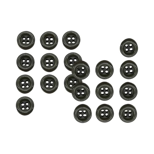 HSTWODE 11mm Harz Knöpfe 20 Stück, 4-Loch Ersatzknöpfe für Herrenhemden und Blusen, Bunte Classic Nähknöpfe, Nähzubehör für DIY Kleidung (Grün) von HSTWODE