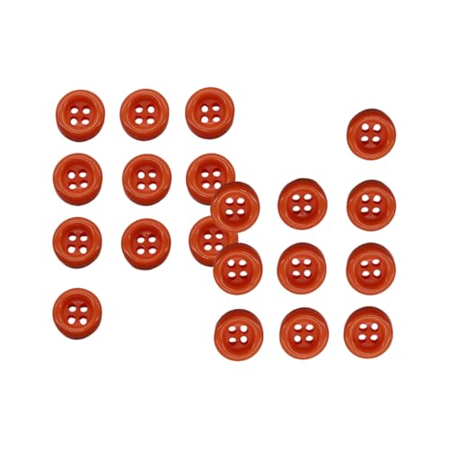 HSTWODE 11mm Harz Knöpfe 20 Stück, 4-Loch Ersatzknöpfe für Herrenhemden und Blusen, Bunte Classic Nähknöpfe, Nähzubehör für DIY Kleidung (Orange) von HSTWODE