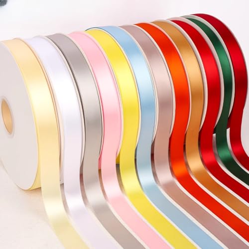 HSTWODE 12/7 Stück 2 cm breit und 91 m lang Geschenkband Extra langes Farbband Vielzahl von Farben Polyester Dekoband für Luftballons Hochzeit Deko Geschenkverpackung Geburtstag DIY (3#) von HSTWODE
