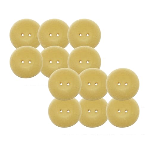 HSTWODE 12 Stück, Behaarte Harzknöpfe – Rund, 2 Löcher, 25/28mm, Bunte Ersatzknöpfe, Für Mantel, Wollmantel & Winterjacke, Passend für Kleidung Handwerk Nähen (Khaki, 28mm) von HSTWODE