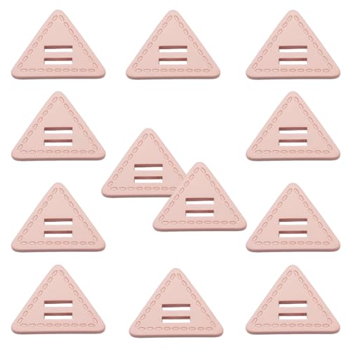HSTWODE 12 Stück 44 mm 2-Loch Resin Knöpfe, Dreieckige Leder-Optik Knöpfe, für Hemden, Winter Pyjamas, Hausbekleidung, DIY Handwerk, Wollmantel, Jacken, Mäntel, DIY (Hellrosa) von HSTWODE