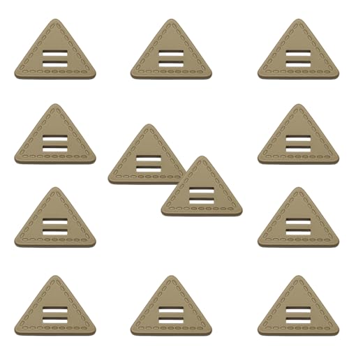 HSTWODE 12 Stück 44 mm 2-Loch Resin Knöpfe, Dreieckige Leder-Optik Knöpfe, für Hemden, Winter Pyjamas, Hausbekleidung, DIY Handwerk, Wollmantel, Jacken, Mäntel, DIY (Khaki) von HSTWODE