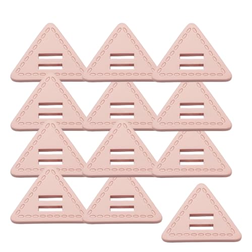 HSTWODE 12 Stück 51.5 mm 2-Loch Resin Knöpfe, Dreieckige Leder-Optik Knöpfe, für Jacken, Mäntel, Hemden, Winter Pyjamas, Hausbekleidung, DIY Handwerk, Wollmantel (Hellrosa) von HSTWODE