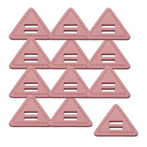 HSTWODE 12 Stück 51.5 mm 2-Loch Resin Knöpfe, Dreieckige Leder-Optik Knöpfe, für Jacken, Mäntel, Hemden, Winter Pyjamas, Hausbekleidung, DIY Handwerk, Wollmantel (Rosa) von HSTWODE