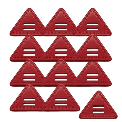 HSTWODE 12 Stück 51.5 mm 2-Loch Resin Knöpfe, Dreieckige Leder-Optik Knöpfe, für Jacken, Mäntel, Hemden, Winter Pyjamas, Hausbekleidung, DIY Handwerk, Wollmantel (Rot) von HSTWODE