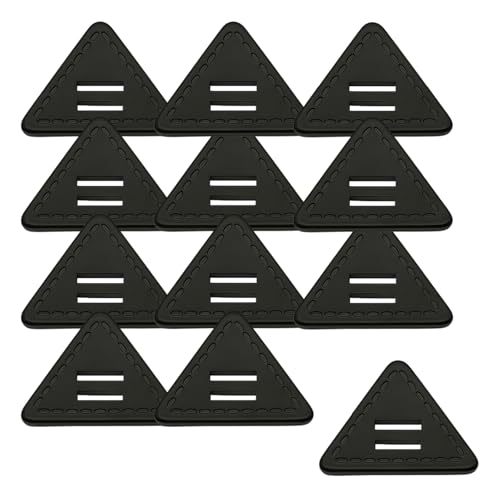 HSTWODE 12 Stück 51.5 mm 2-Loch Resin Knöpfe, Dreieckige Leder-Optik Knöpfe, für Jacken, Mäntel, Hemden, Winter Pyjamas, Hausbekleidung, DIY Handwerk, Wollmantel (Schwarz) von HSTWODE